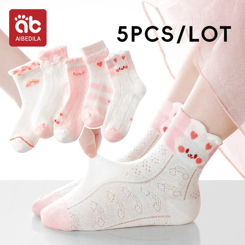 AIBEDILA Cute Rabbit Kids Socks - 5 Pairs