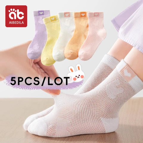 AIBEDILA Cute Rabbit Kids Socks - 5 Pairs