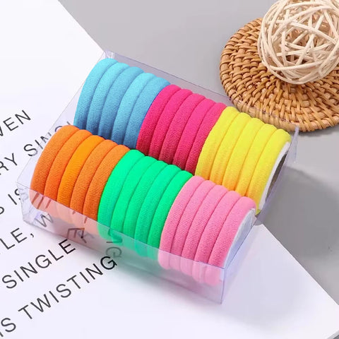 30 stuks kleurrijke elastische haarbanden voor dames - perfect voor dagelijks gebruik 