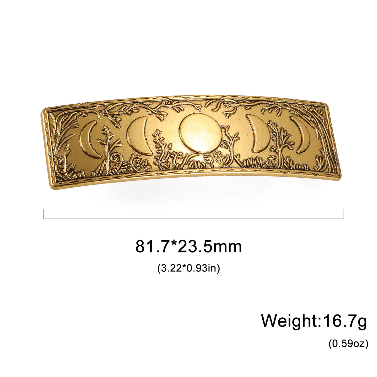 Vintage Moon Phase Tree Forest Hair Clip | Crescent Moon Hair Accessories for Women