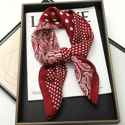 Luxury Horse Print Silk Neck Scarf for Women