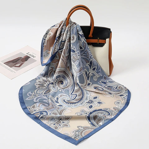 Fashion Print Silk Hairbands Scarf Women 2025 Spring New Elagant Floral Bandana Neck Kerchief Head Bands Foulard Female Scarfs