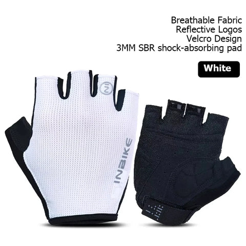 INBIKE Halfvinger fietshandschoenen – Ademende zomer MTB-handschoenen met schokabsorptie