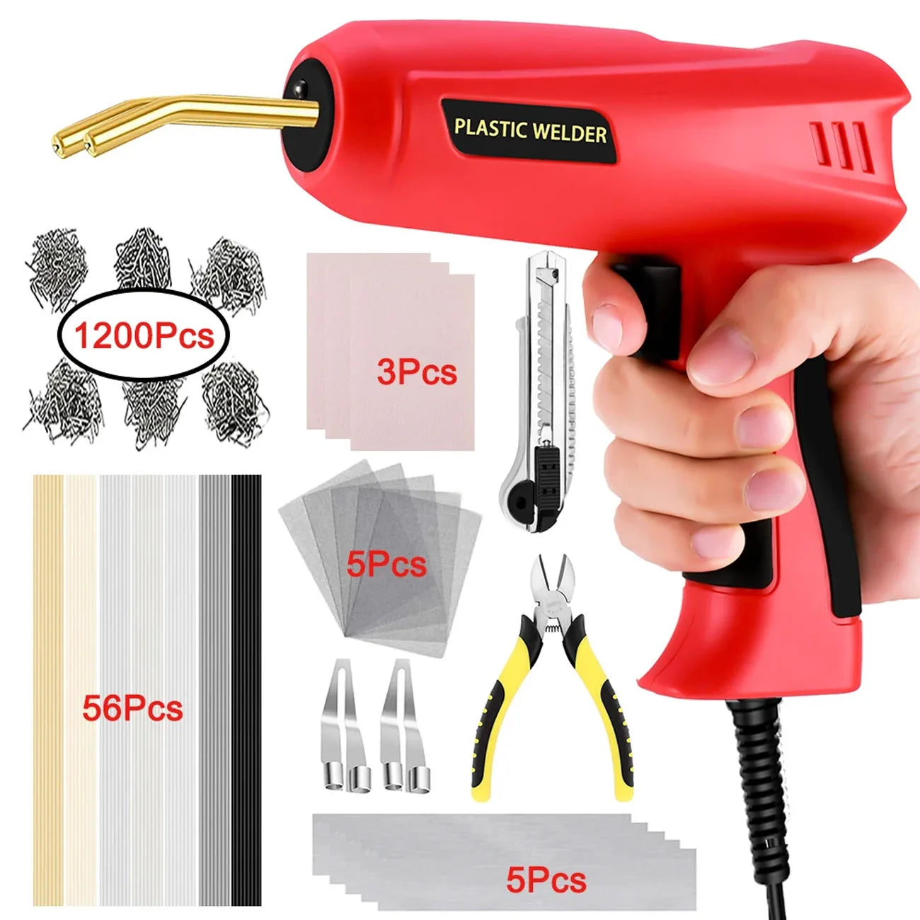 Plastic Welder Machine Repair Kit - 2 in 1 Hot Stapler for Car Bumpers and More