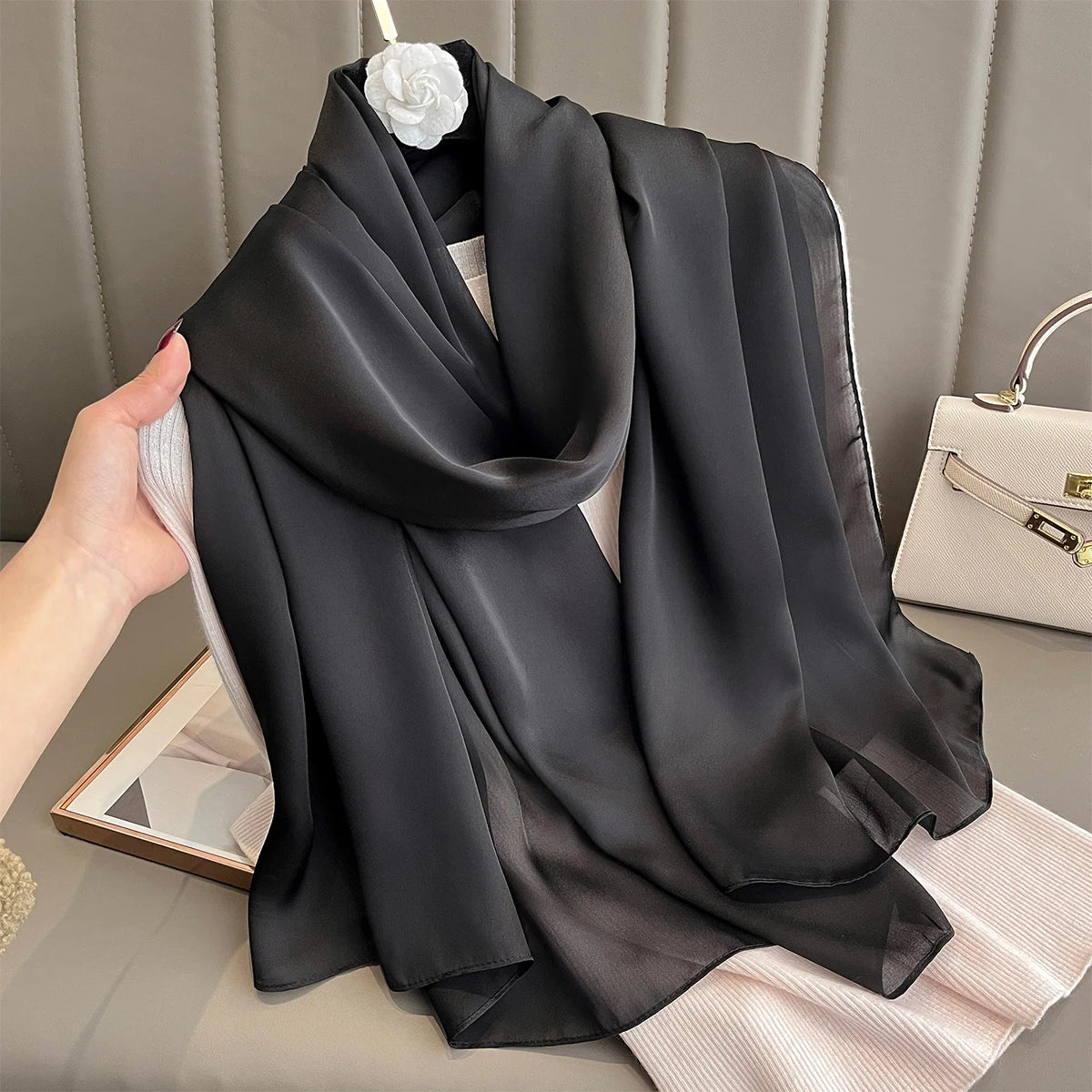 Luxury Gradient Silk Scarf for Women