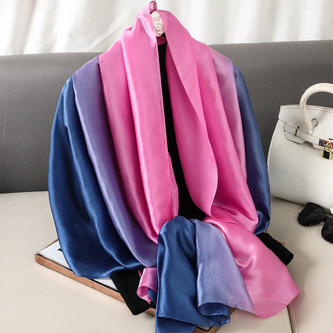 Luxury Gradient Silk Scarf for Women