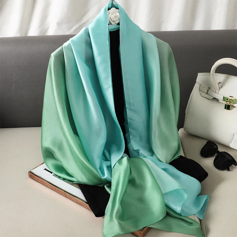 Luxury Gradient Silk Scarf for Women