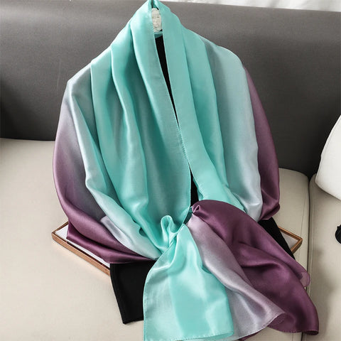 Luxury Gradient Silk Scarf for Women
