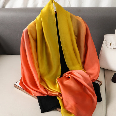 Luxury Gradient Silk Scarf for Women