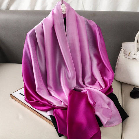 Luxury Gradient Silk Scarf for Women