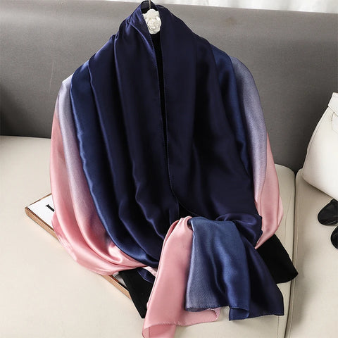 Luxury Gradient Silk Scarf for Women