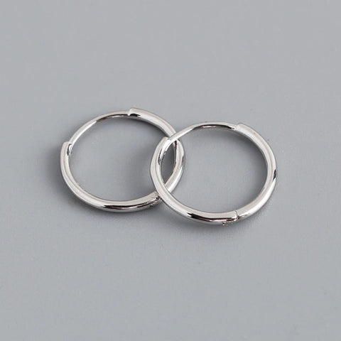 WANTME 925 Sterling Silver Simple Huggies Earrings