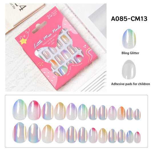 24 Pcs Children Cute Fake Nails
