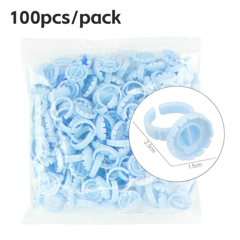 AILEISHI 100Pcs Disposable Eyelash Glue Fan Cup Rings