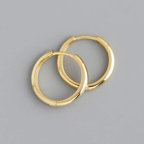WANTME Real 925 Sterling Silver Minimalist Hoop Earrings