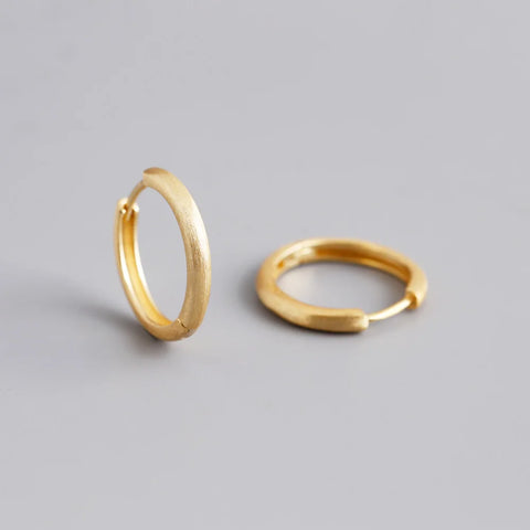 WANTME Real 925 Sterling Silver Minimalist Hoop Earrings