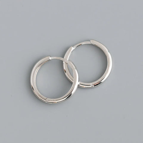 WANTME Real 925 Sterling Silver Minimalist Hoop Earrings