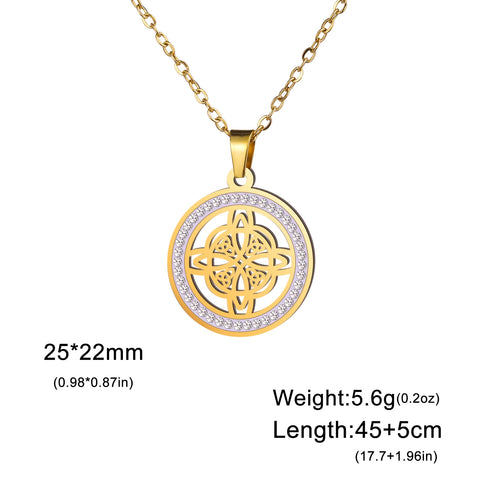 Skyrim Witchcraft Witch Knot Necklace - Stainless Steel Amulet with Clear Zircon Pendant | Perfect Wicca Jewelry Gift