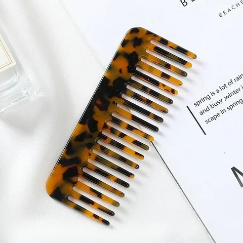 Colorful Wide Teeth Acetate Hair Combs - Anti-static Massage Hair Brush for Salon & Travel