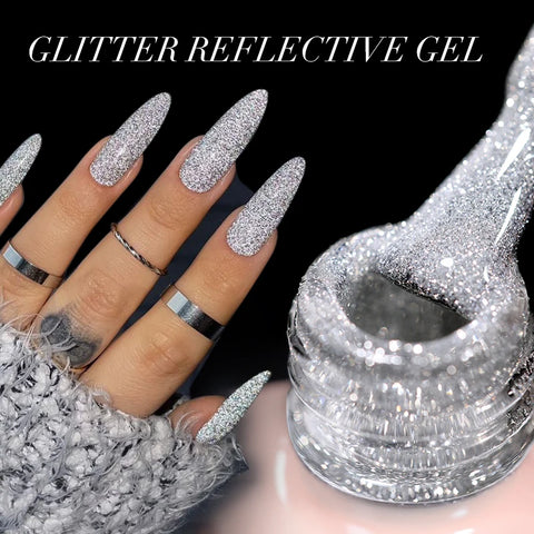 UR SUGAR 15ml Champagne Gold Silver Reflective Glitter Gel Nail Polish
