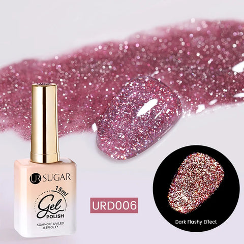 UR SUGAR 15ml Champagne Gold Silver Reflective Glitter Gel Nail Polish