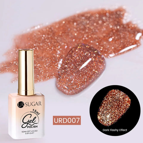 UR SUGAR 15ml Champagne Gold Silver Reflective Glitter Gel Nail Polish