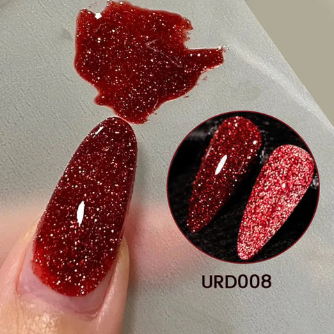 UR SUGAR 15ml Champagne Gold Silver Reflective Glitter Gel Nail Polish