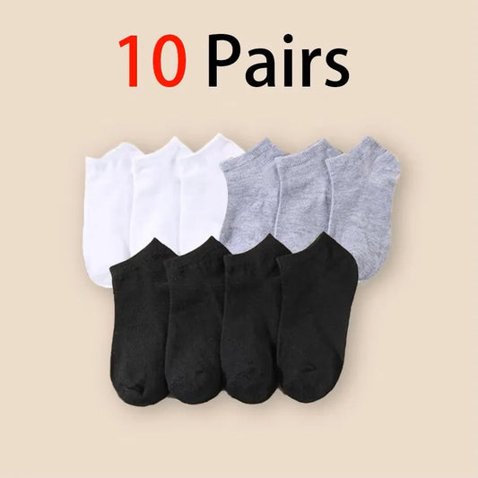 Breathable Deodorant Men's Low Cut Ankle Socks - 10/20/30/40/50 Pairs