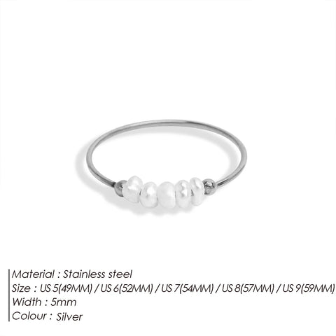 eManco Freshwater Pearl Gold-Plated Round Rings - Elegant Holiday Jewelry Gifts