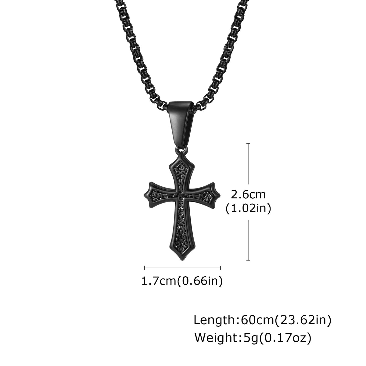 Hip Hop Cross Necklace for Men and Women - Stainless Steel Chic Pendant for Christian Style