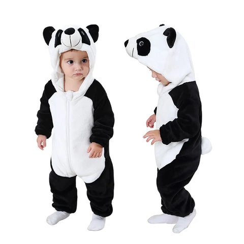 MICHLEY Winter Baby Rompers Hooded Flannel Cosplay