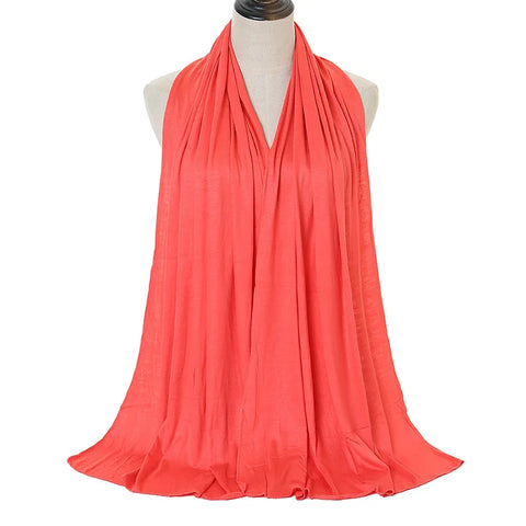 Soft Modal Cotton Jersey Hijab Scarf - Long Muslim Scarf for Women