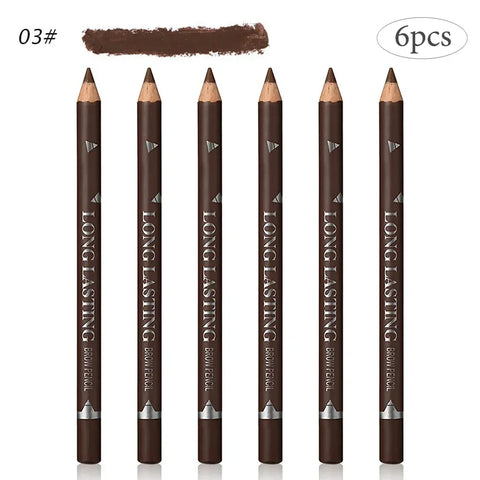 Waterproof Eyebrow Pencil Set – 6/12 Pcs Natural Black Brown
