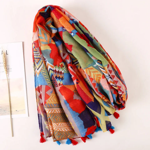 Luxury Cotton Scarf for Women - Stylish Large Shawl