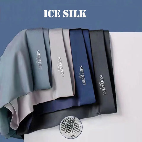 4pcs Men's Ice Silk Boxer Shorts - Breathable & Sexy
