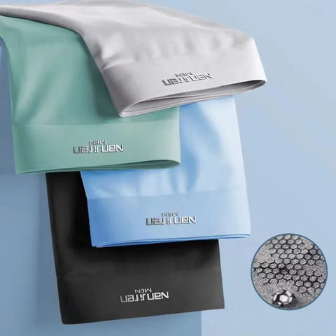 4pcs Men's Ice Silk Boxer Shorts - Breathable & Sexy