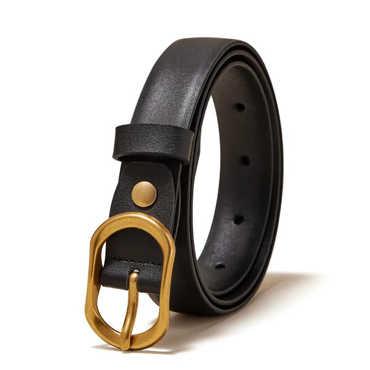 FOXER Women Buckle Thin Belt for Jeans & Dress