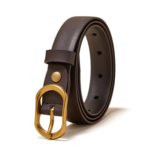 FOXER Women Buckle Thin Belt for Jeans & Dress