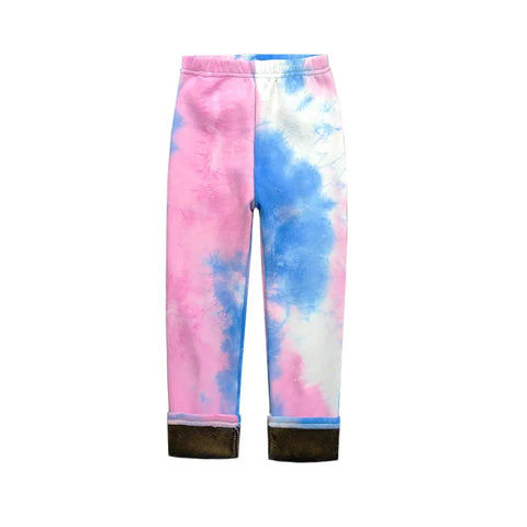 Vintage Floral Fleece Leggings for Girls