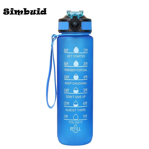 Gradient Color Sports Bottle with Time Scale – 600ML/750ML/1000ML Portable Fitness Mug