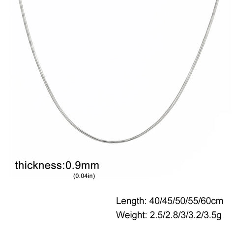 Skyrim Stainless Steel Gold Color Round Snake Chain Necklace for Men and Women | Trendy Punk Jewelry Gift