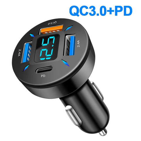 66W Quick Charge Car Phone Charger with 4 USB Ports