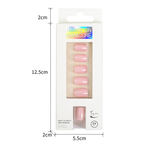 Short Full Press on Nails Set - 24 Pcs