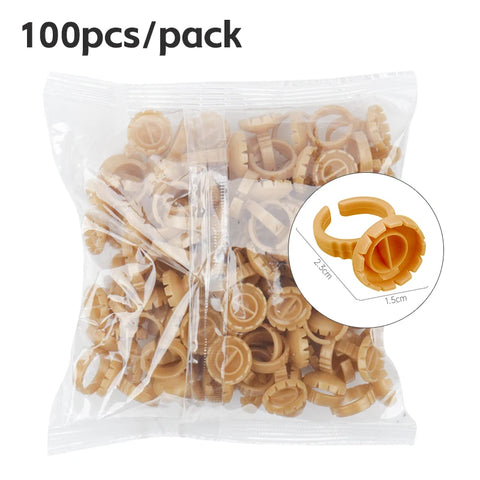 AILEISHI 100Pcs Disposable Eyelash Glue Fan Cup Rings