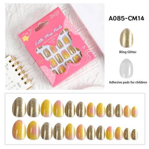24 Pcs Children Cute Fake Nails