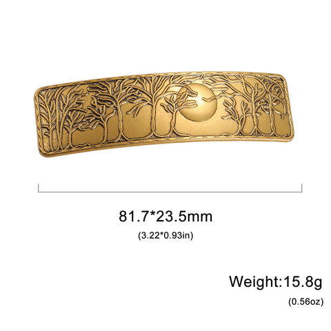 Vintage Moon Phase Tree Forest Hair Clip | Crescent Moon Hair Accessories for Women