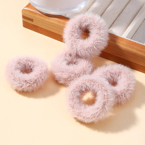 5Pcs/lot New Elastic Hair Band Hair Tie for Girls - Plush Color Matching Hair Rope for Everyday Use