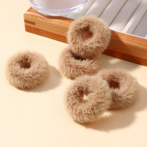 5Pcs/lot New Elastic Hair Band Hair Tie for Girls - Plush Color Matching Hair Rope for Everyday Use