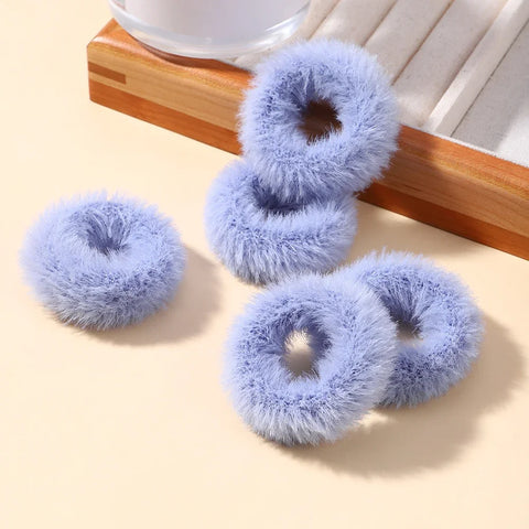 5Pcs/lot New Elastic Hair Band Hair Tie for Girls - Plush Color Matching Hair Rope for Everyday Use