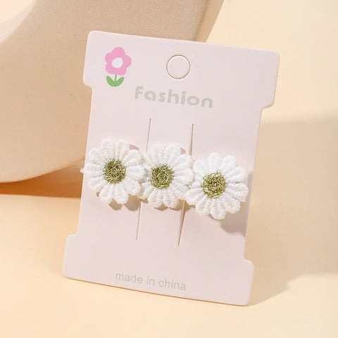 Set haarspeldjes met madeliefjes voor babymeisjes - schattige kanten haarspeldjes 